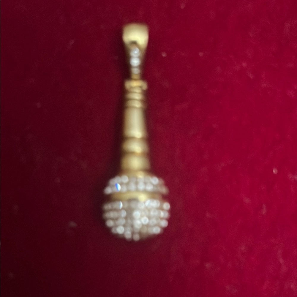 Gold and Silver Microphone Necklace Pendant